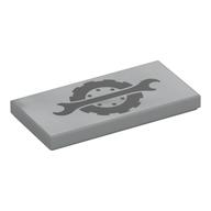 Visuel indicatif Rebrickable de Tuile 2 x 4 avec Clé Noire, Motif imprimé pneus (Tile 2 x 4 with Black Wrench, Tire Print)