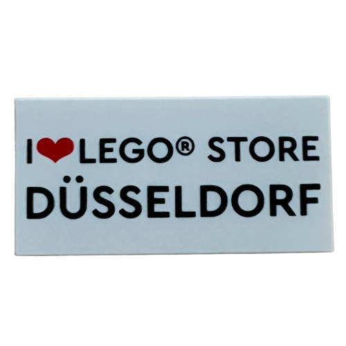 Visuel indicatif Rebrickable de Tuile 2 x 4 avec motif imprimé 'I heart LEGO STORE DÜSSELDORF' (Tile 2 x 4 with 'I heart LEGO STORE DÜSSELDORF' Print)