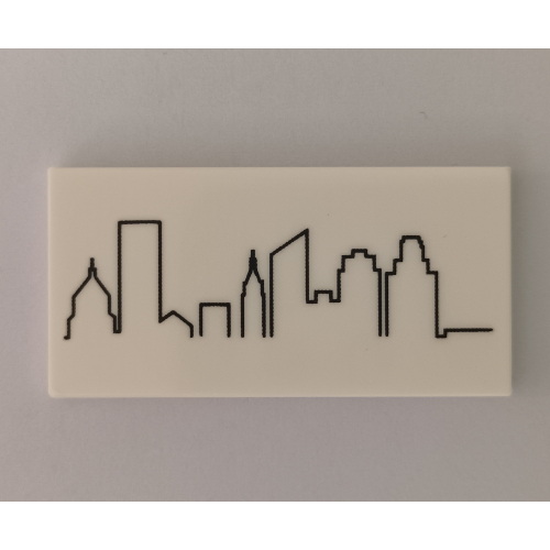 Visuel indicatif Rebrickable de Tuile 2 x 4 avec motif imprimé New York Skyline (Tile 2 x 4 with New York Skyline Print)