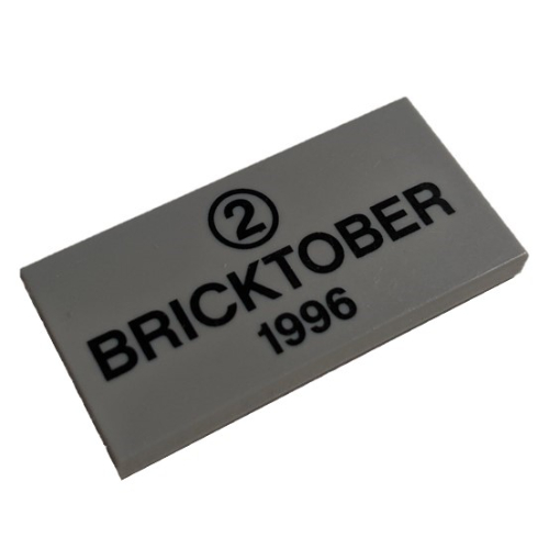 Visuel indicatif Rebrickable de Tuile 2 x 4 avec '2' en cercle, motif imprimé 'BRICKTOBER 1996' (Tile 2 x 4 with '2' in Circle, 'BRICKTOBER 1996' Print)