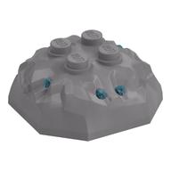 Visuel indicatif Rebrickable de Rock 4 x 4 x 1 1/3, haut avec motif de cristaux bleu clair transparent (Rock 4 x 4 x 1 1/3, Top with Trans-Light Blue Crystals Pattern)