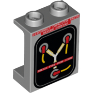 Visuel indicatif Rebrickable de Panneau 1 x 2 x 2 avec motif imprimé 'DISCONNECT CAPACITOR DRIVE BEFORE OPENING' et 'SHEILD EYES FROM LIGHT' [version antérieure] (Panel 1 x 2 x 2 with 'DISCONNECT CAPACITOR DRIVE BEFORE OPENING' and 'SHEILD EYES FROM LIGHT' Print [Early Version])