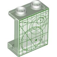 Visuel indicatif Rebrickable de Panneau 1 x 2 x 2 avec écran avec coordonnées d'espace vert motif imprimé (Panel 1 x 2 x 2 with Screen with Green Space Coordinates Print)