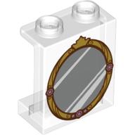 Visuel indicatif Rebrickable de Panneau 1 x 2 x 2 avec miroir, cadre doré, motif imprimé couronne (Panel 1 x 2 x 2 with Mirror, Golden Frame, Crown Print)