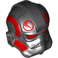 Visuel indicatif Rebrickable de Casque at-at / cravate pilote, rouge inferno squad agent motif imprimé (Helmet AT-AT / Tie Pilot, Red Inferno Squad Agent Print)