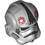 Visuel indicatif Rebrickable de Casque at-at / cravate pilote, symbole empire rouge foncé, marques noires motif imprimé (Helmet AT-AT / Tie Pilot, Dark Red Empire Symbol, Black Markings Print)