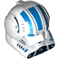 Casque clone pilote avec visière ouverte et marquages bleus motif imprimé (Helmet Clone Pilot with Open Visor and Blue Markings Print)
