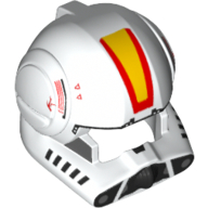 Casque clone pilote avec visière ouverte et marquages jaunes et rouges motif imprimé (Helmet Clone Pilot with Open Visor and Yellow and Red Markings Print)