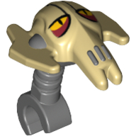 Tête de minifigurine Spécial avec attache Général Grievous (Guerres des Clones) avec motif imprimé beige Face (Minifig Head Special with Clip General Grievous (Clone Wars) with Tan Face Print)