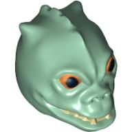 Tête de minifigurine spéciale, tandoshan avec yeux orange et noir motif imprimé (Bossk) (Minifig Head Special, Trandoshan with Orange and Black Eyes Print (Bossk))