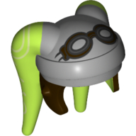 Coiffe Twi'lek avec lunettes et bleu clair gris, brun foncé Hera motif imprimé Syndulla (Headdress Twi'lek with Goggles and Light Bluish Gray, Dark Brown Hera Syndulla Print)