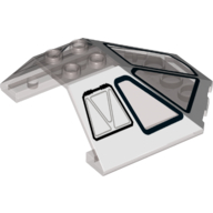 Visuel indicatif Rebrickable de Pare-brise 6 x 6 x 2 auvent avec motif imprimé de fenêtre de cockpit noir (Windscreen 6 x 6 x 2 Canopy With Black Cockpit Window Print)