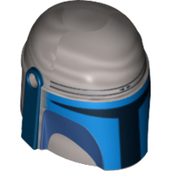 Casque Mandalorian avec Trous, bleu et bleu foncé motif imprimé (Helmet Mandalorian with Holes, Blue and Dark Blue Print)
