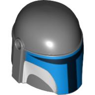 Casque Mandalorian avec Trous, Motif imprimé bleu et blanc (Helmet Mandalorian with Holes, Blue and White Print)