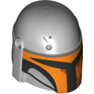 Casque Mandalorian avec Trous, Marquages Noir et Orange imprimé (Helmet Mandalorian with Holes, Black and Orange Markings Print)