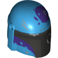 Casque Mandalorian avec Trous, Violet Foncé et Gris Foncé (Helmet Mandalorian with Holes, Dark Purple and Dark Bluish Gray Print)