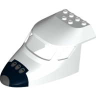 Visuel indicatif Rebrickable de Avion Fuselage incurvé 6 x 10 haut avec motif imprimé navette spatiale (Aircraft Fuselage Curved Forward 6 x 10 Top with Space Shuttle Print)