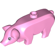 Visuel indicatif Rebrickable de Animal, Cochon, Grand avec yeux noirs et motif imprimé pupilles blanches et cils (Animal, Pig, Large with Black Eyes and White Pupils and Eyelashes Print)