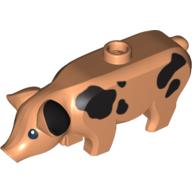 Visuel indicatif Rebrickable de Animal, Cochon, Grand avec des taches noires et motif imprimé oreille (Animal, Pig, Large with Black Spots and Ear Print)