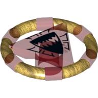 Visuel indicatif Rebrickable de Anneau avec triangle central avec bandes d'or et motif imprimé requin [Atlantis key] (Ring with Centre Triangle with Gold Bands and Shark Print [Atlantis Key])