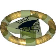 Visuel indicatif Rebrickable de Anneau avec triangle central avec bandes d'or et motif imprimé raie manta [Atlantis key] (Ring with Centre Triangle with Gold Bands and Manta Ray Print [Atlantis Key])