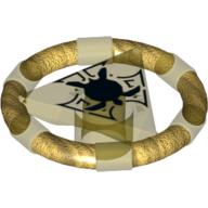 Visuel indicatif Rebrickable de Anneau avec triangle central avec bandes d'or et motif imprimé tortue [Atlantis key] (Ring with Centre Triangle with Gold Bands and Turtle Print [Atlantis Key])