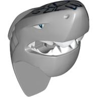 Tête de minifigurine spéciale, requin avec nageoires et motif imprimé bleu foncé (Minifig Head Special, Shark with Fin and Dark Blue Print)