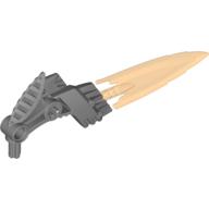 Visuel indicatif Rebrickable de Grande lame d'arme de figurine, tireur de feu avec la lame orange (Large Figure Weapon Blade, Fire Shooter with Orange Blade)