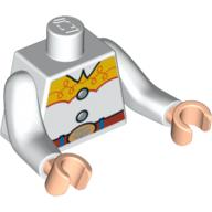 Torse aux longs bras, tenue western imprimé (Jessie), bras blancs, mains nougat clair (Torso with Long Arms, Western Outfit Print (Jessie), White Arms, Light Nougat Hands)