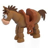 Visuel indicatif Rebrickable de Animal, cheval 'Bullseye' avec visage beige, selle orange foncé, crinière brun foncé, motif imprimé queue (Animal, Horse 'Bullseye' with Tan Face, Dark Orange Saddle, Dark Brown Mane, Tail Print)