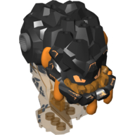 Monstre de magma de corps grand avec le dessus noir et le motif imprimé noir et orange (Body Magma Monster Large with Black Top and Black and Orange Print)