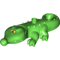 Visuel indicatif Rebrickable de Animal Duplo alligator / crocodile, bouche ouverte, yeux croisés sur le haut du museau motif imprimé (peter pan) (Duplo Animal Alligator / Crocodile, Mouth Opens, Crossed Eyes on Top of Snout Print (Peter Pan))
