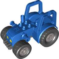 Visuel indicatif Rebrickable de Tracteur Duplo (Nouveau Style) avec 2 x 2 tenons sur le capot et les phares jaunes motif imprimé (Duplo Tractor (New Style) with 2 x 2 Studs on Hood and Yellow Headlights Print)