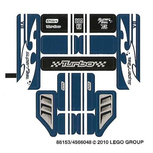 Visuel indicatif Rebrickable de Feuille d’autocollants pour le set 8194-1 (Sticker Sheet for Set 8194-1)