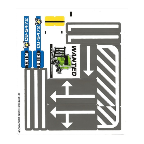 Visuel indicatif Rebrickable de Feuille d'autocollant 1 pour coffret 8196-1 (Sticker Sheet 1 for Set 8196-1)