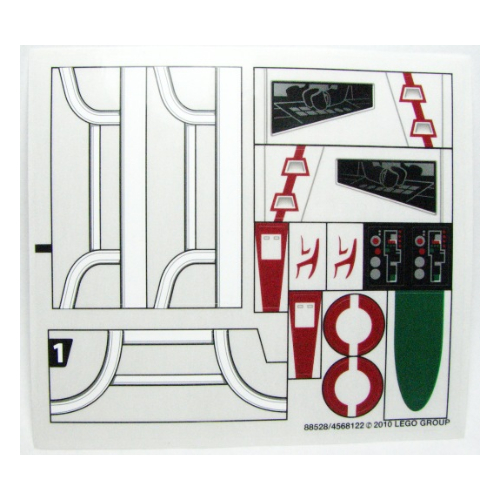 Visuel indicatif Rebrickable de Feuille d’autocollants pour le set 8088-1 (Sticker Sheet for Set 8088-1)
