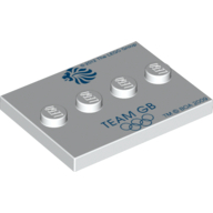 Visuel indicatif Rebrickable de Plaque Motif imprimé spécial 3 x 4 avec 1 x 4 centre tenons et 'TEAM GB' et anneaux olympiques (Plate Special 3 x 4 with 1 x 4 Center Studs and 'TEAM GB' and Olympic Rings Print)