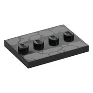 Visuel indicatif Rebrickable de Plaque spéciale 3 x 4 avec 1 x 4 tenons centraux et motif imprimé en pierre gris bleuté foncé (Plate Special 3 x 4 with 1 x 4 Center Studs and Dark Bluish Grey Stone Path Print)