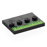 Visuel indicatif Rebrickable de Plaque spéciale 3 x 4 avec 1 x 4 tenons centraux avec motif imprimé énergie pixelisée vert vif / vert citron (Plate Special 3 x 4 with 1 x 4 Center Studs with Bright Green/Lime Pixelated Energy Print)