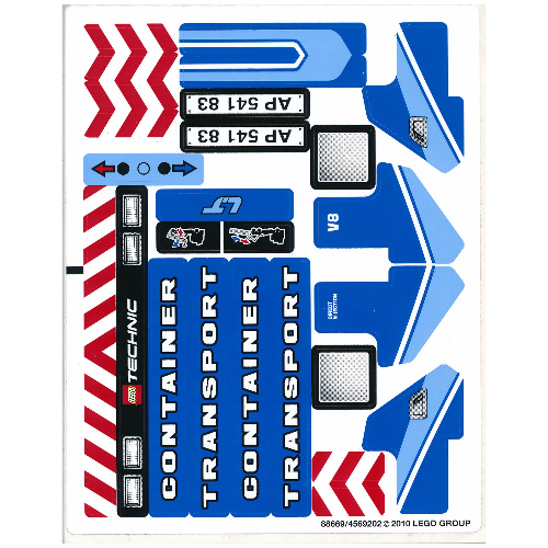 Visuel indicatif Rebrickable de Feuille d’autocollants pour le set 8052-1 (Sticker Sheet for Set 8052-1)