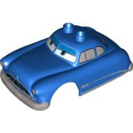 Visuel indicatif Rebrickable de Duplo carrosserie de voiture, 2 clous supérieurs, avec des voitures doc hudson frelon motif imprimé (Duplo Car Body, 2 Top Studs, with Cars Doc Hudson Hornet Print)