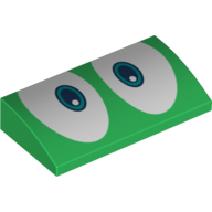 Visuel indicatif Rebrickable de Brique courbée 2 x 4 x 2/3 Non tenons avec motif imprimé yeux bleus (Brick Curved 2 x 4 x 2/3 No Studs with Blue Eyes Print)