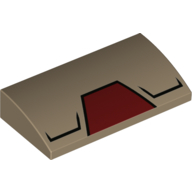 Visuel indicatif Rebrickable de Brique courbée 2 x 4 x 2/3 sans tenons avec masque Iron Man motif imprimé (Brick Curved 2 x 4 x 2/3 No Studs with Iron Man Mask Print)