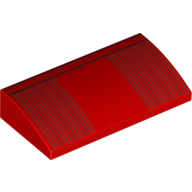 Visuel indicatif Rebrickable de Brique courbée 2 x 4 x 2/3 sans tenons avec des lignes noires motif imprimé (Brick Curved 2 x 4 x 2/3 No Studs with Black Lines Print)