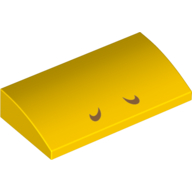 Brique courbée 2 x 4 x 2/3 Non tenons avec motif imprimé Nougat moyen (Narines) (Brick Curved 2 x 4 x 2/3 No Studs with Medium Nougat Markings (Nostrils) Print)