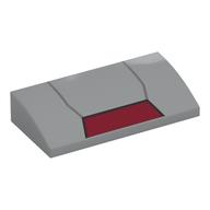 Visuel indicatif Rebrickable de Brique courbée 2 x 4 x 2/3 sans tenons avec forme trapèze rouge foncé (armure Iron Man) motif imprimé (Brick Curved 2 x 4 x 2/3 No Studs with Dark Red Trapezoid Shape (Iron Man Armor) Print)