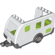 Visuel indicatif Rebrickable de Duplo caravane avec intérieur vert vif et base gris bleuté foncé (Duplo Caravan with Bright Green Interior and Dark Bluish Gray Base)