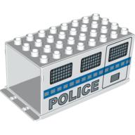 Visuel indicatif Rebrickable de Duplo camion / conteneur semi-tracteur 4 x 8 x 3,5, avec motif imprimé par la police (Duplo Truck / Semi-Tractor Container 4 x 8 x 3.5, with Police Print)