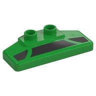 Visuel indicatif Rebrickable de Duplo Spoiler arrière 2 x 4 x 1 / 2 avec motif imprimé panneaux noirs (Duplo Rear Spoiler 2 x 4 x 1 / 2 with Black Panels Print)
