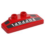 Visuel indicatif Rebrickable de Duplo Spoiler arrière 2 x 4 x 1 / 2 avec motif imprimé 'Ferrari' (Duplo Rear Spoiler 2 x 4 x 1 / 2 with 'Ferrari' Print)